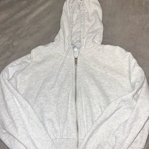 White Zip-Up Hoodie
